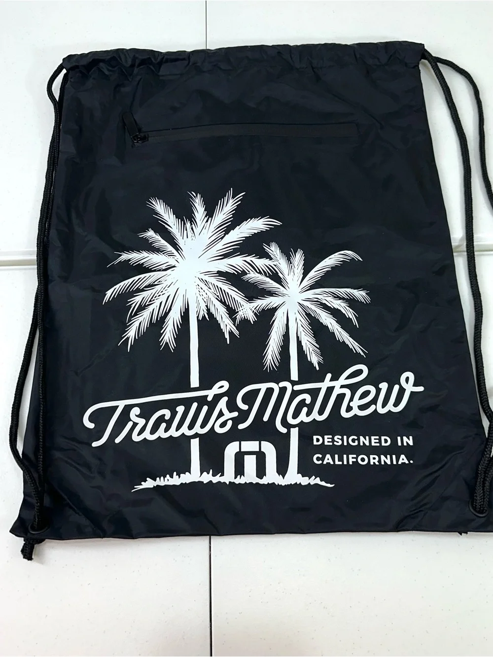 Travis Mathew Black Drawstring Gym Sack